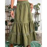 y2k Skirt Fairycore Aesthetic Clothes Lace Patchwork Long Skirts Vintage A Line Pleated Skirt Casual Streetwear